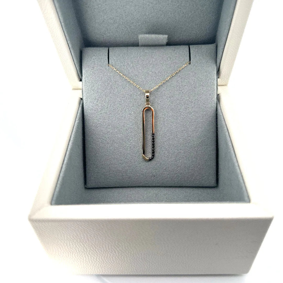 LUNARIA | Zlatý náhrdelník s oválnym príveskom a kamienkami zo zlata