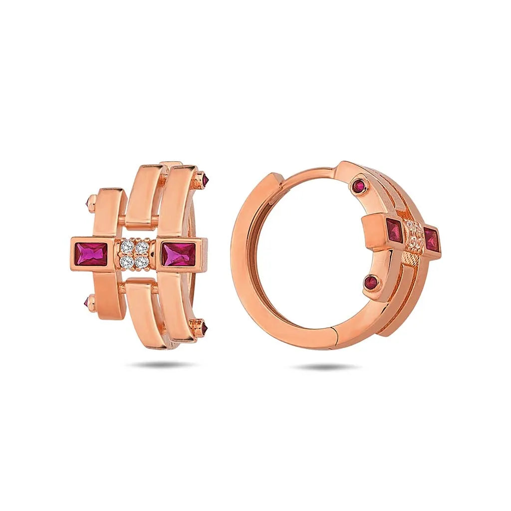 AXIS | Náušnice z ružového zlata s kubickými zirkónmi
