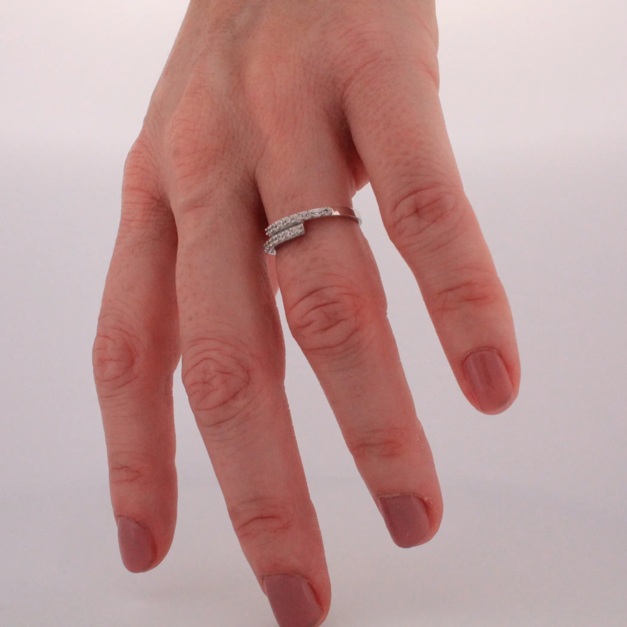 LUME DUO | Elegantný otvorený prsteň s dvojitou líniou zirkónov