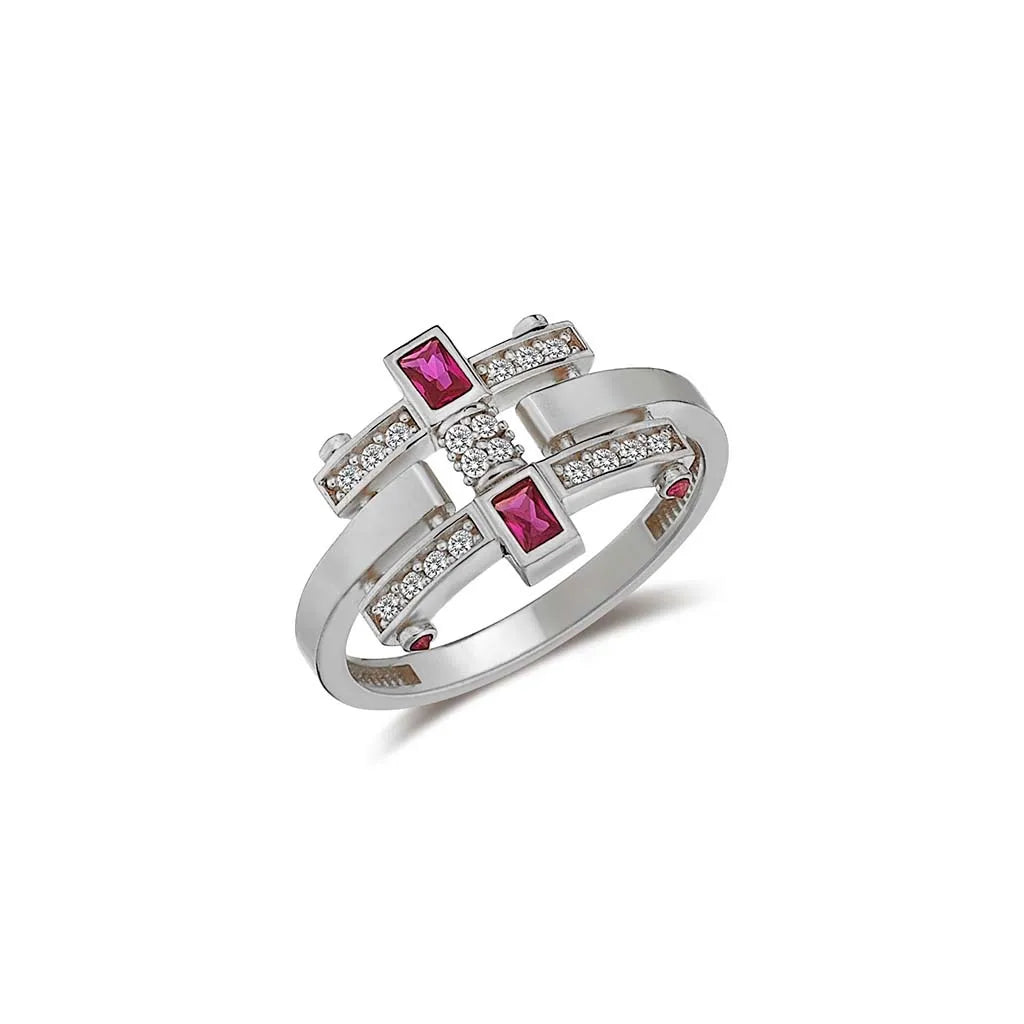 AXIS | Prsteň z bieleho zlata s kubickými zirkónmi