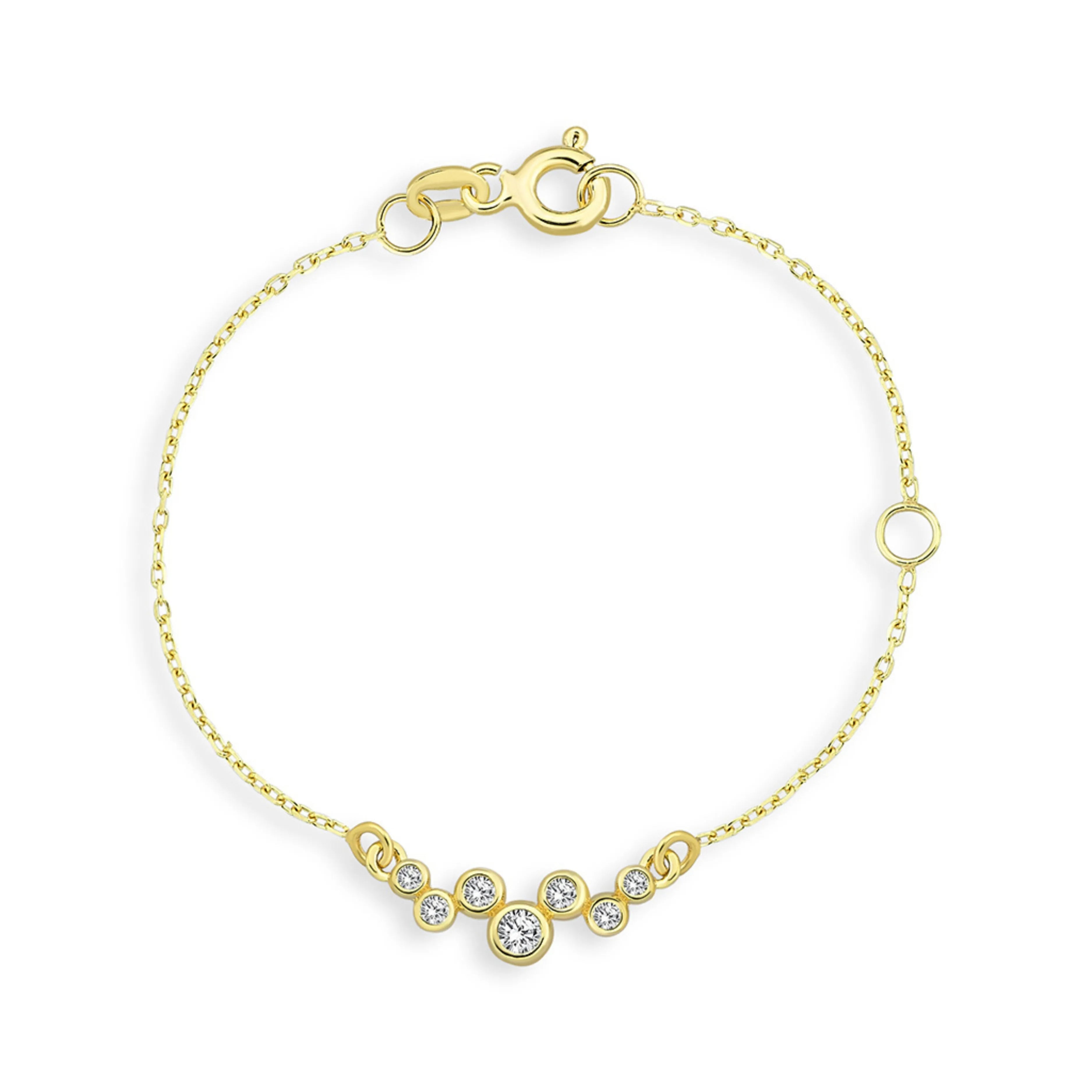 Detail zlatého náhrdelníka CREYO LUMINA so zirkónmi