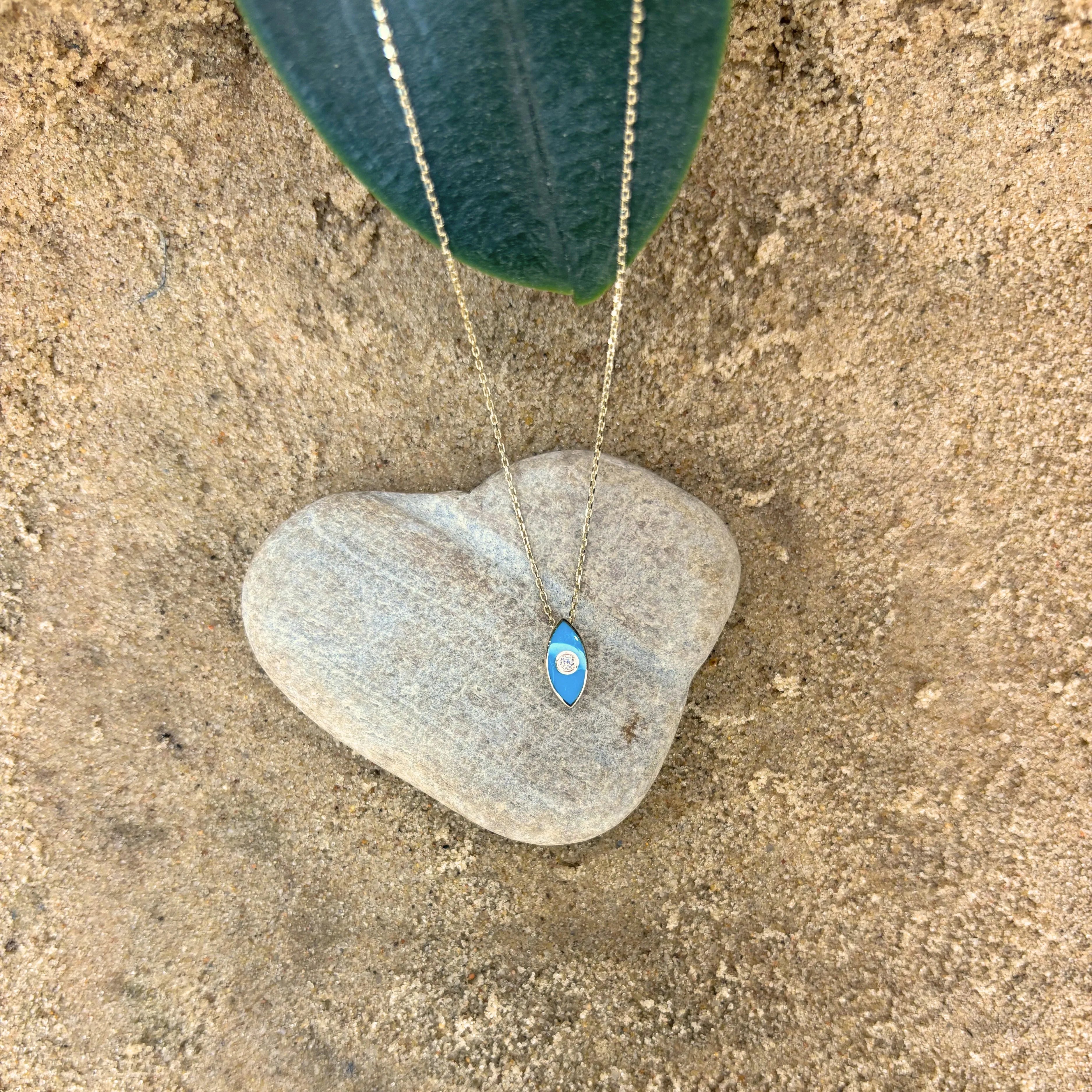 SERENA | Zlatý náhrdelník s očkom a enamelovou úpravou zo zlata